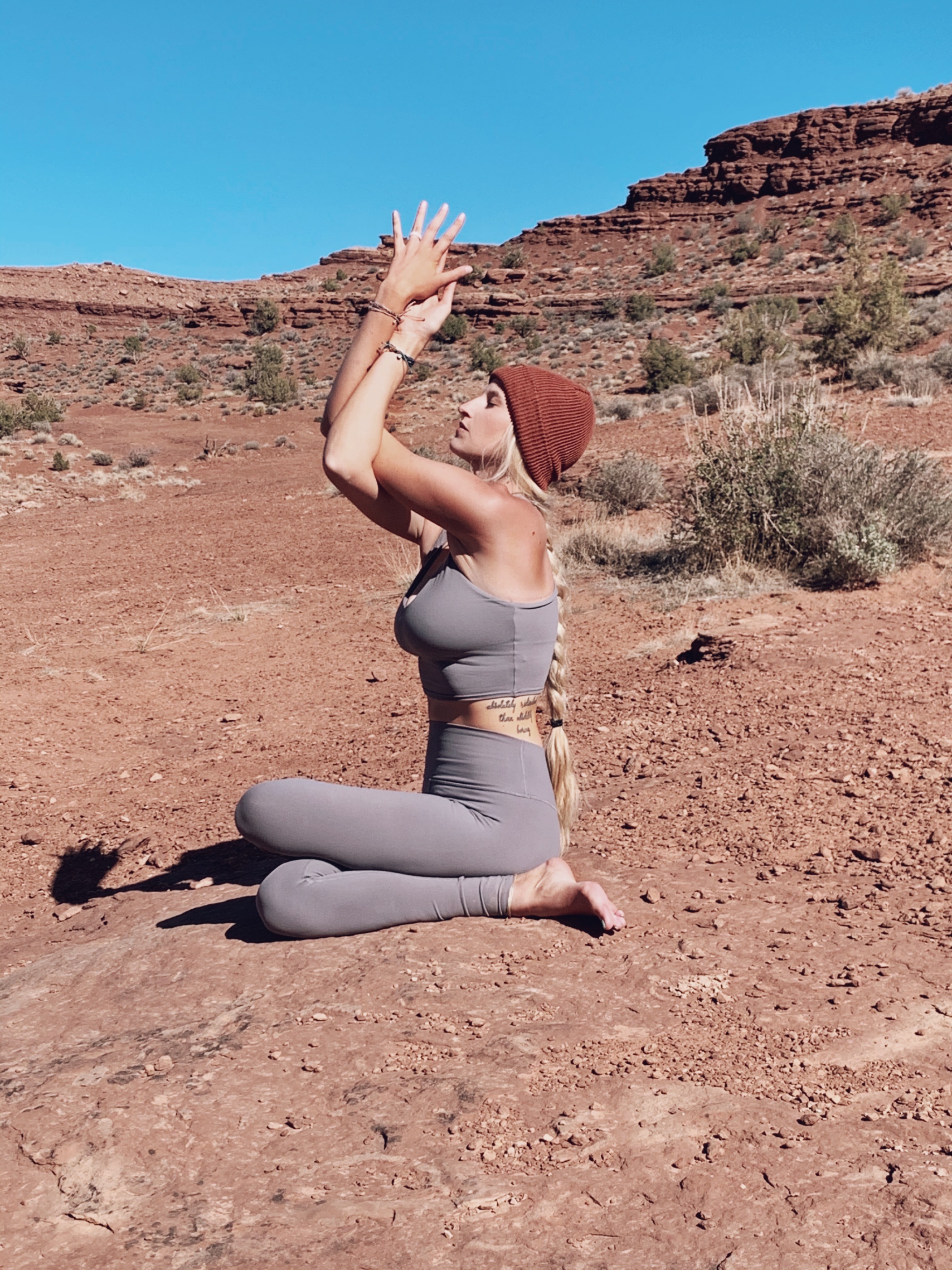 Ariele Lanning practicing yoga